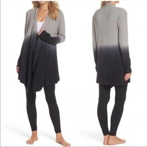 Barefoot Dreams Ombre Gray to Black Long Cardigan